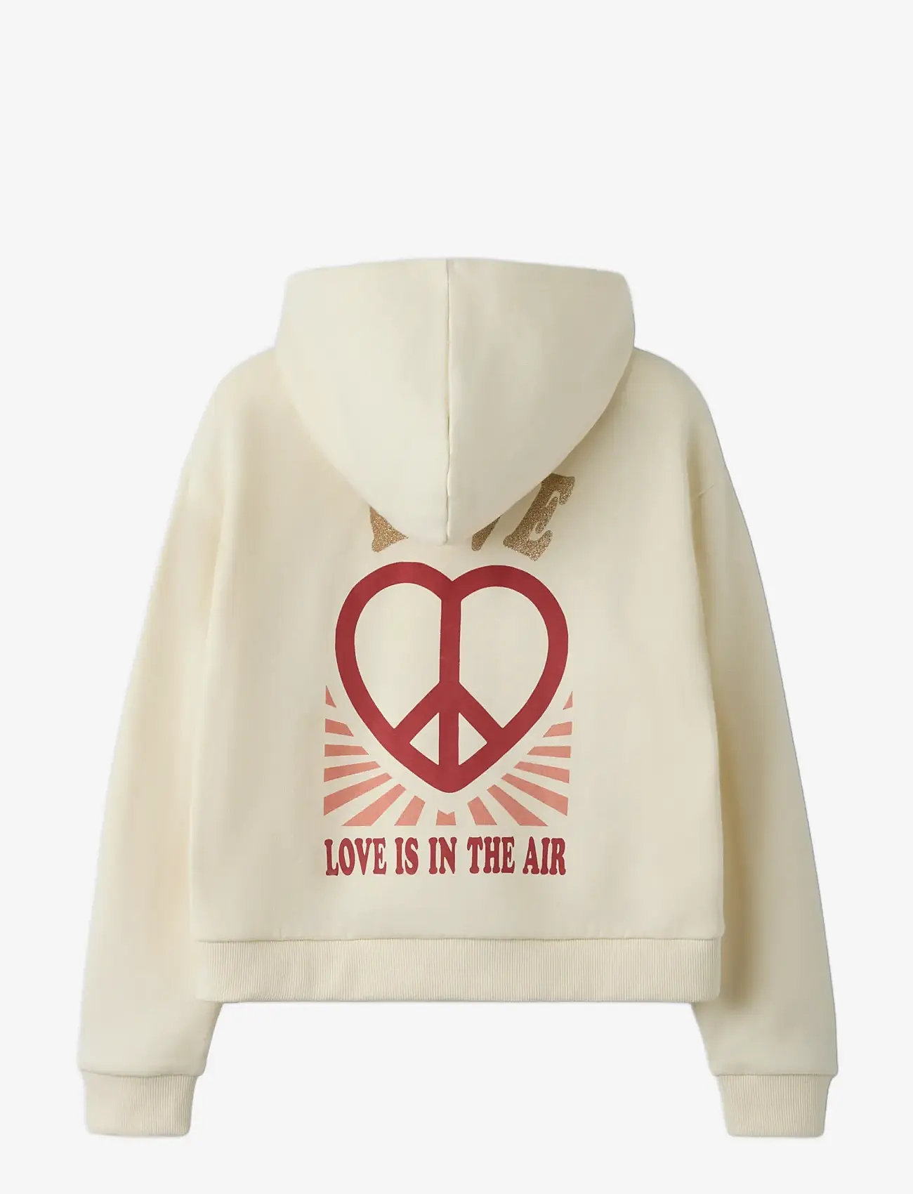 name it - NKFKALI LS SH BOXY SWE WH BRU PS NOOS - kapuzenpullover - antique white - 2