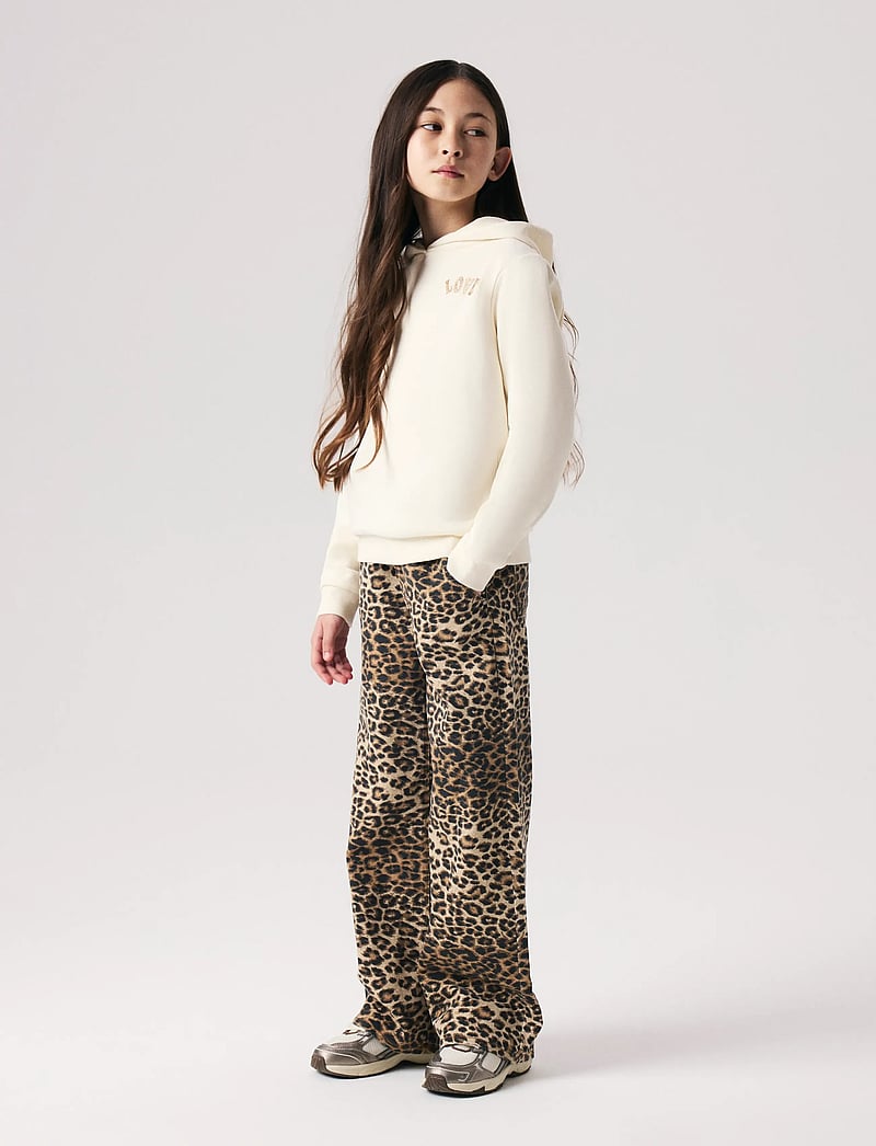 name it - NKFKALI LS SH BOXY SWE WH BRU PS NOOS - kapuzenpullover - antique white - 4