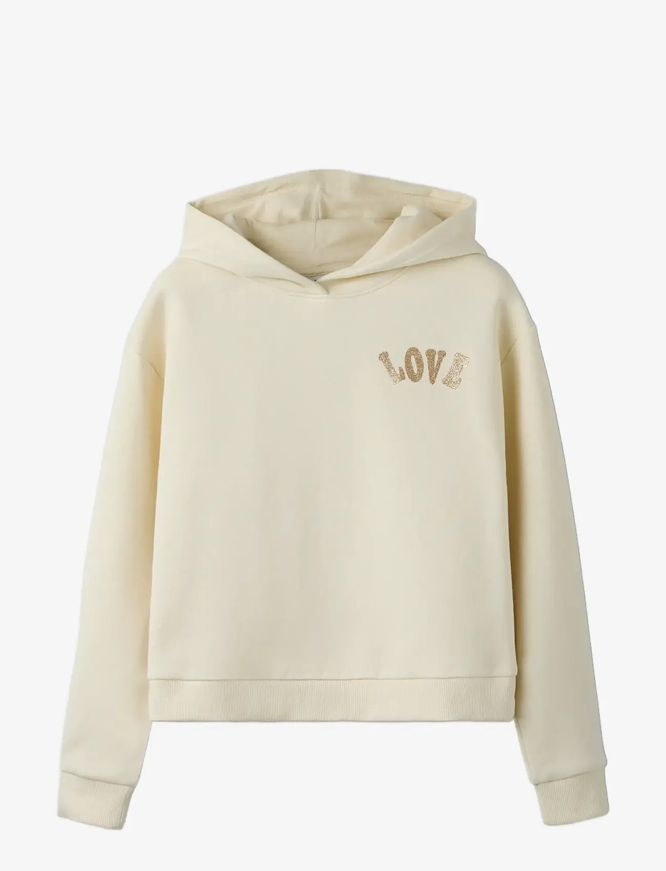 name it - NKFKALI LS SH BOXY SWE WH BRU PS NOOS - kapuzenpullover - antique white - 3