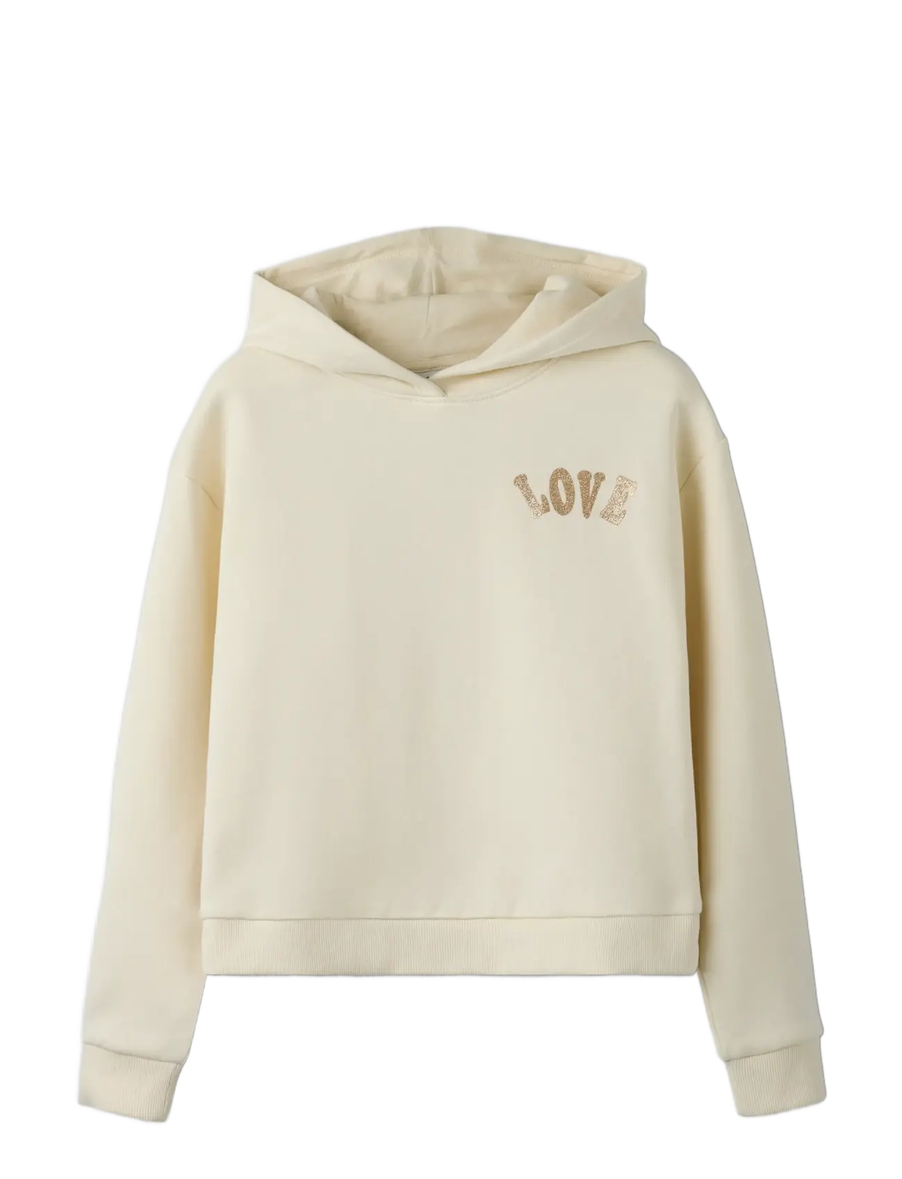 name it - NKFKALI LS SH BOXY SWE WH BRU PS NOOS - kapuutsiga dressipluusid - antique white - 3
