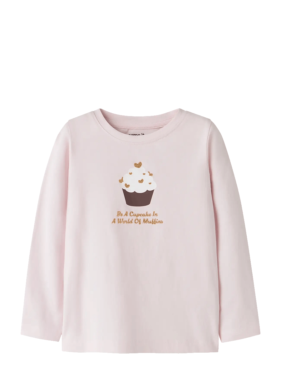 name it - NMFKATELIN LS TOP PB - langermede t-skjorter - raindrops on roses - 0