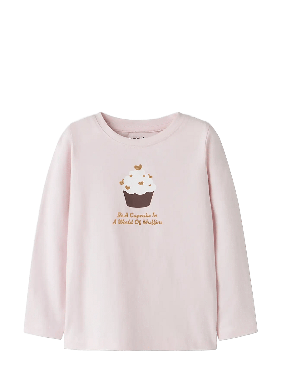 name it - NMFKATELIN LS TOP PB - langermede t-skjorter - raindrops on roses - 2