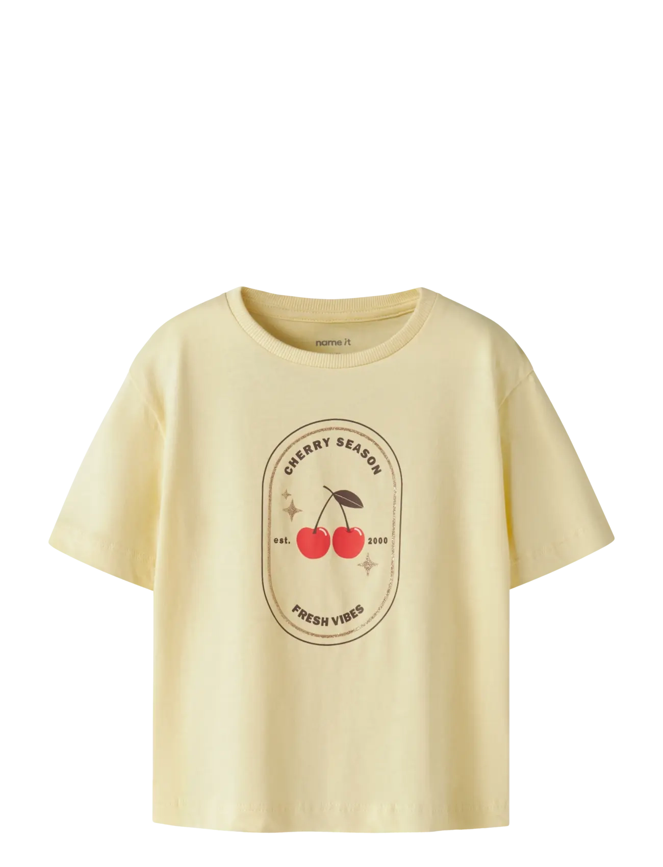 name it Nmfkatrina Ss Nreg Top Pb, 98, T-shirts, Creme - Short-sleeved, Kinder