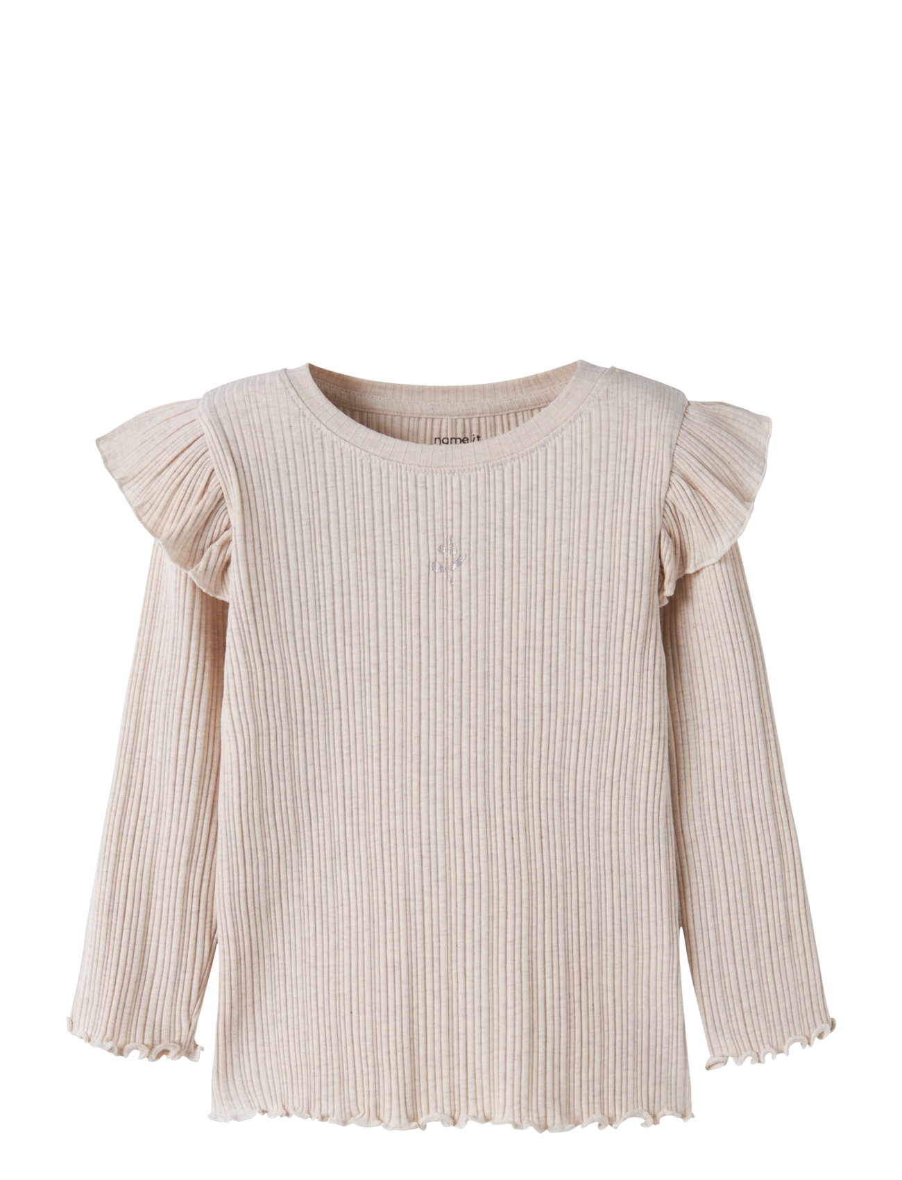 name it NMFNINNA LS SLIM TOP PB - Langärmelig - PEYOTE MELANGE / beige