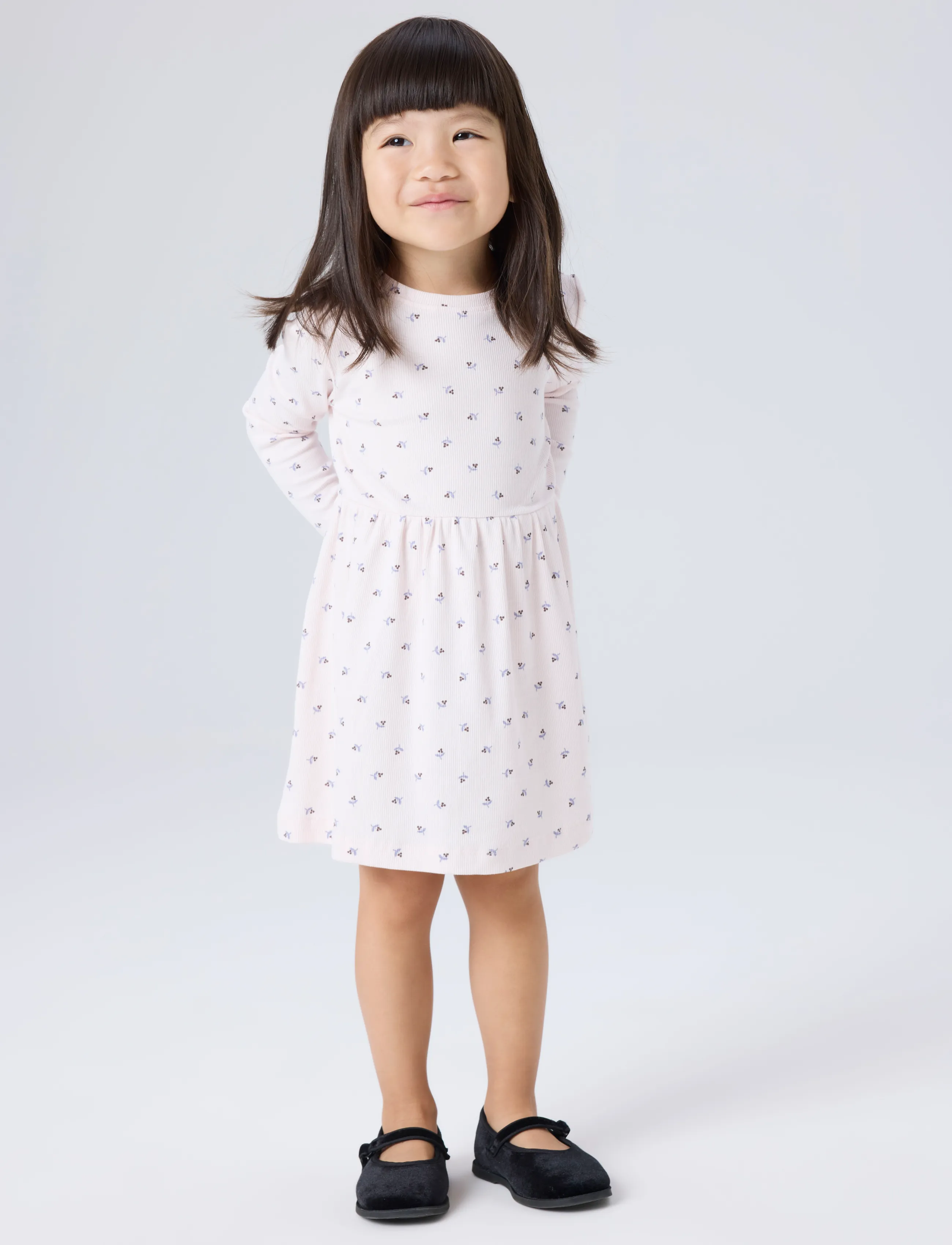 name it - NMFNICOLE LS DRESS PB - raindrops on roses - 2