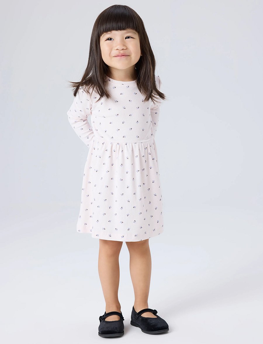 name it - NMFNICOLE LS DRESS PB - raindrops on roses - 2