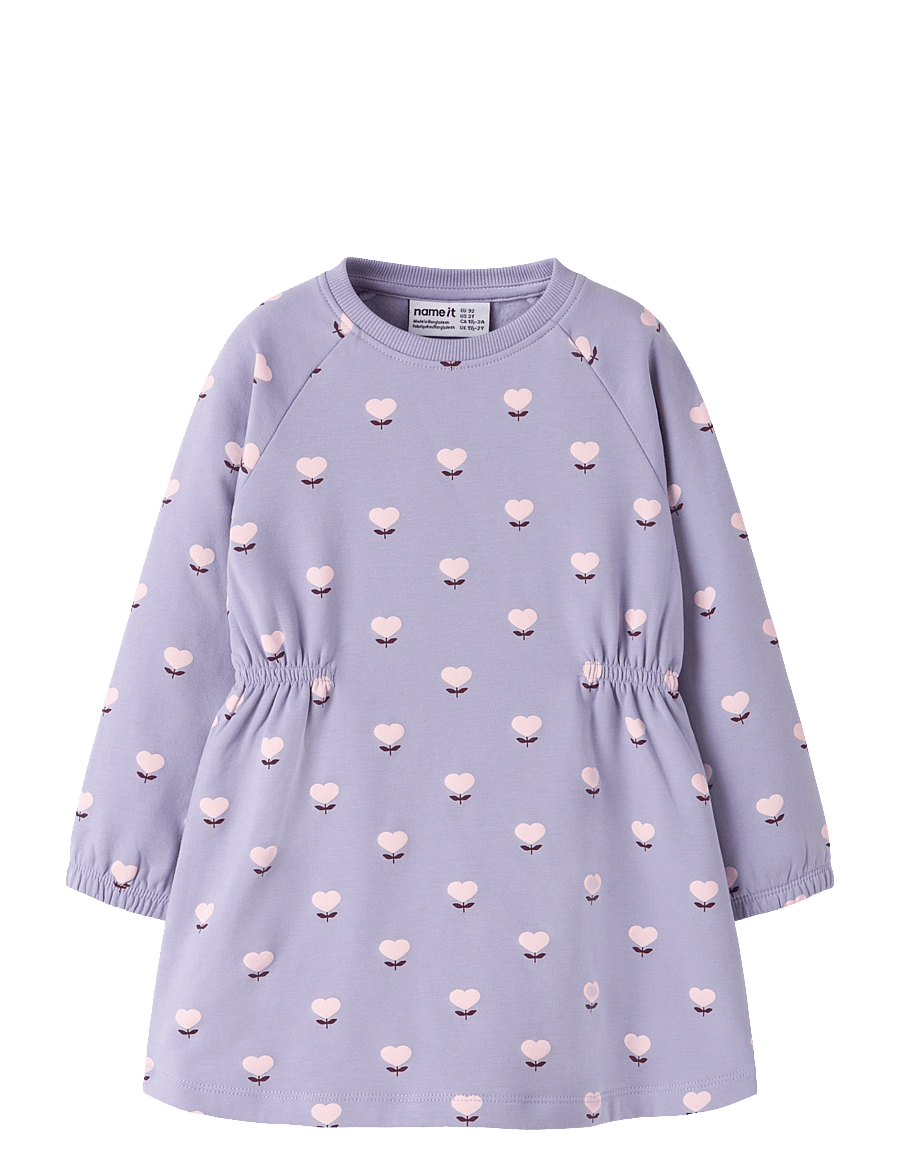 name it - NMFOLINI LS SWE DRESS BRU PB - långärmade babyklänningar - lavender icing - 0