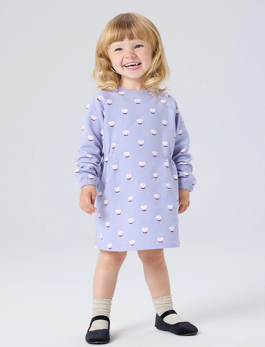 name it - NMFOLINI LS SWE DRESS BRU PB - långärmade babyklänningar - lavender icing - 2