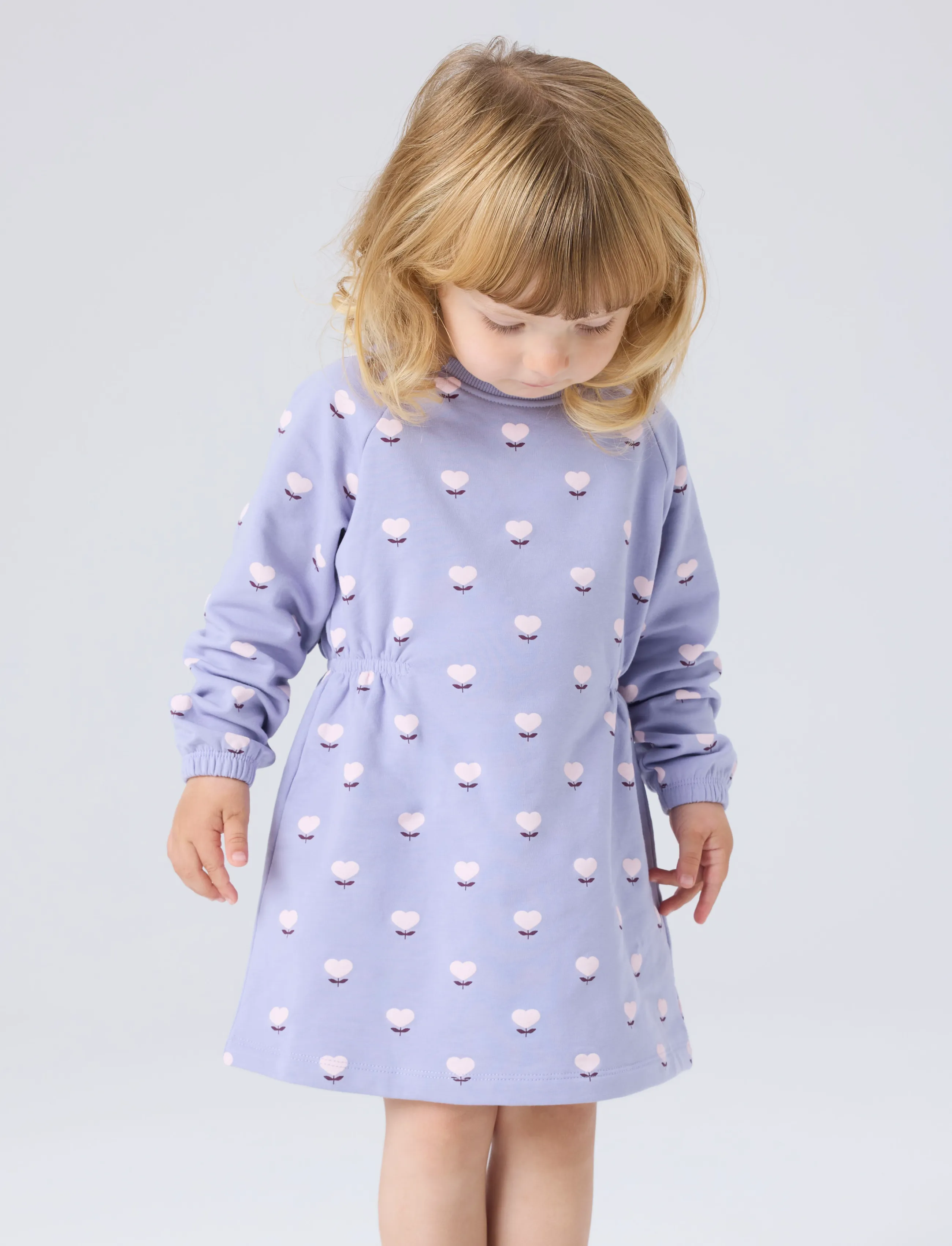 name it - NMFOLINI LS SWE DRESS BRU PB - långärmade babyklänningar - lavender icing - 3
