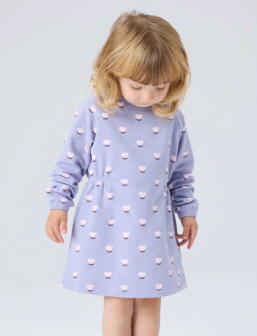 name it - NMFOLINI LS SWE DRESS BRU PB - långärmade babyklänningar - lavender icing - 3