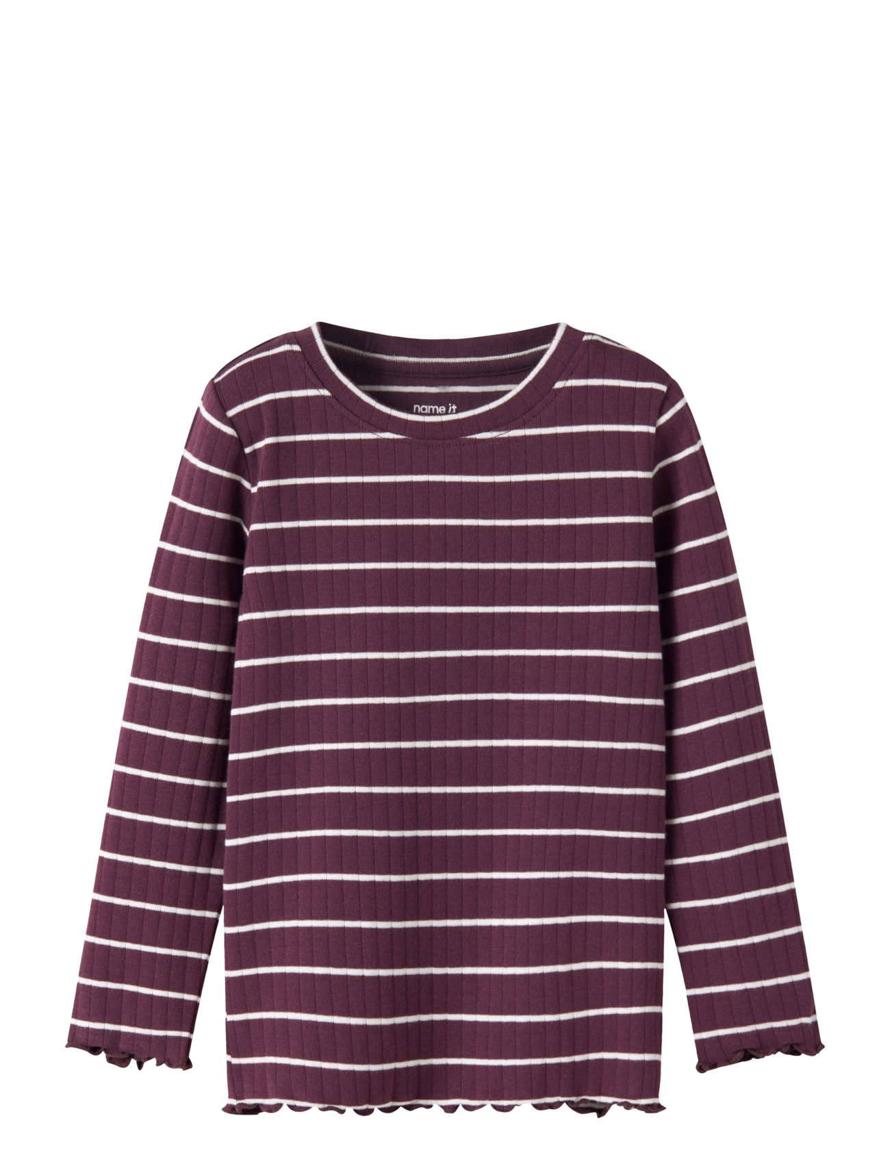 name it NMFOLENA LS SLIM TOP PB - Neuheiten - MAUVE WINE / burgundy