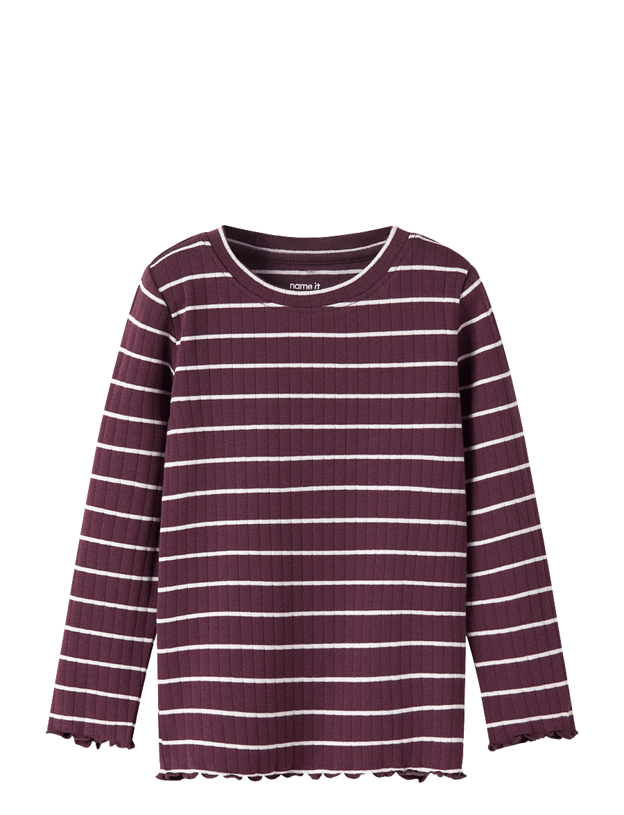 name it - NMFOLENA LS SLIM TOP PB - langärmelig - mauve wine - 0