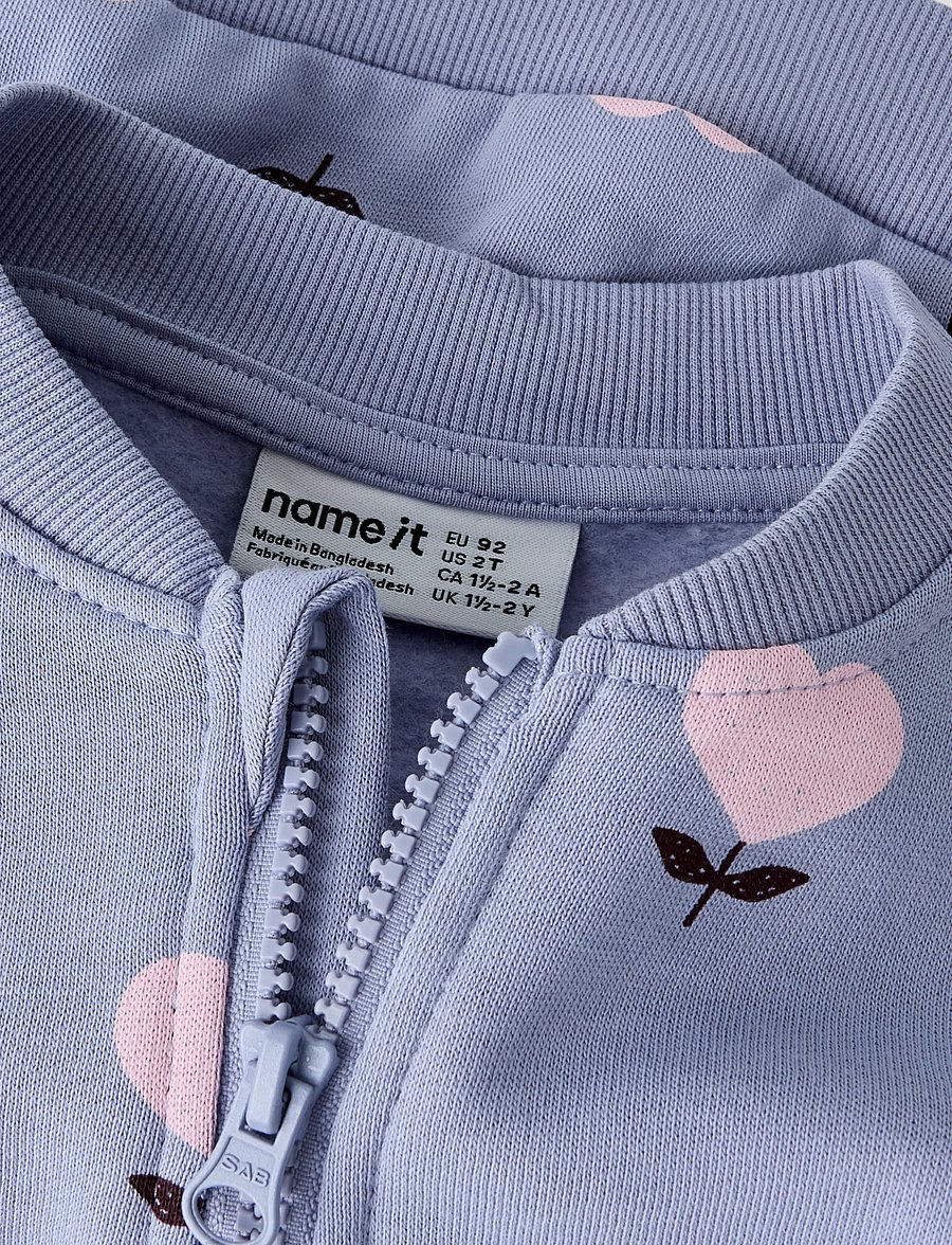 name it - NMFOLINIAS LS SWE CARD BRU PB - bomberjackor - lavender icing - 2