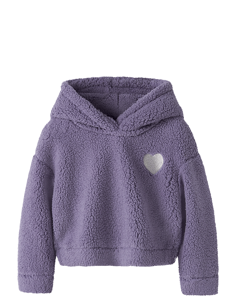 name it - NMFONEA LS TEDDY PULLOVER WH PB - huvtröjor - lavender icing - 0
