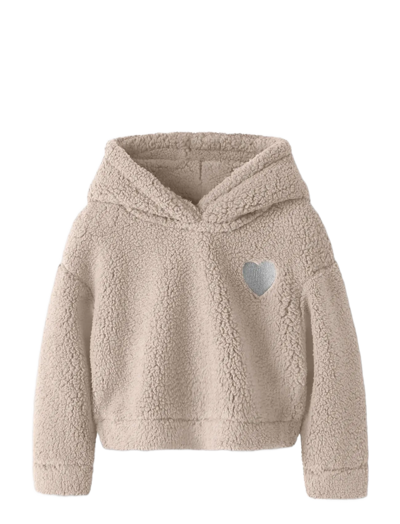 name it - NMFONEA LS TEDDY PULLOVER WH PB - huvtröjor - peyote - 1