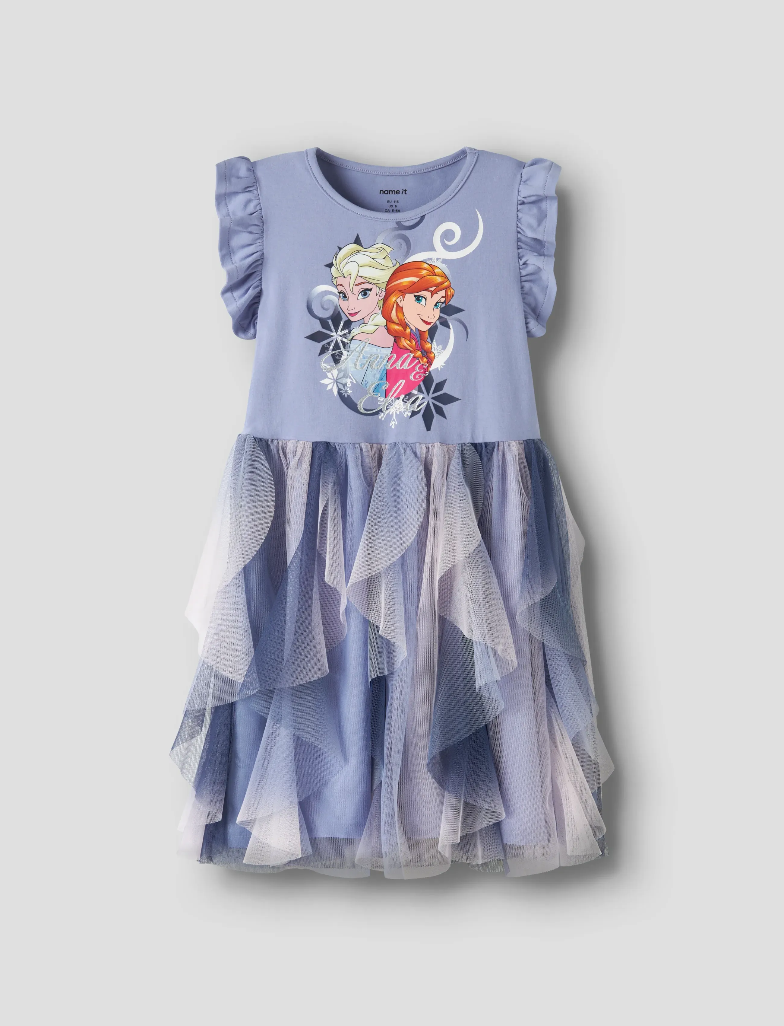 name it NMFMOM FROZEN SS TULLE DRESS WDI - Kurzärmelige Freizeitkleider - PURPLE IMPRESSION / purple