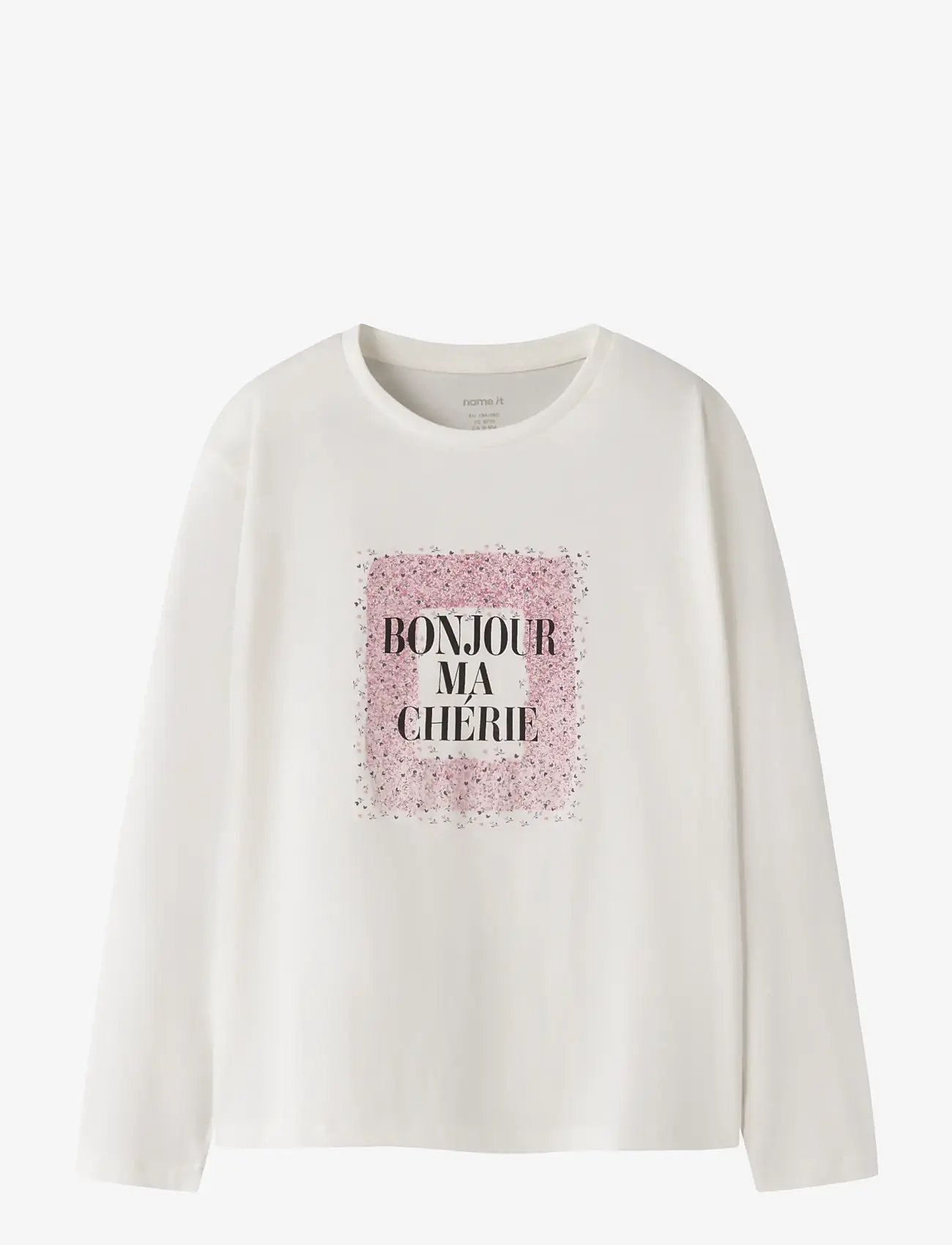 name it - NKFRIMIKKA LS NREG TOP - langærmede t-shirts - cloud dancer - 1