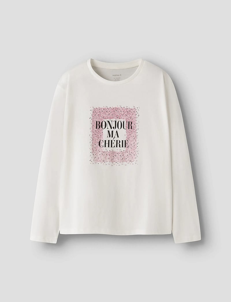 name it - NKFRIMIKKA LS NREG TOP - langærmede t-shirts - cloud dancer - 0