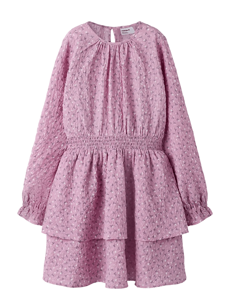 name it - NKFRILEKKA LS DRESS - långärmade vardagsklänningar - mauve mist - 0