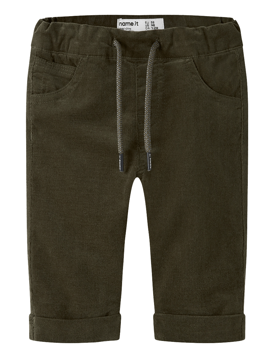 name it - NBMBEN REG CORD WL PANT 4609-YT - babybukser - olive night - 0