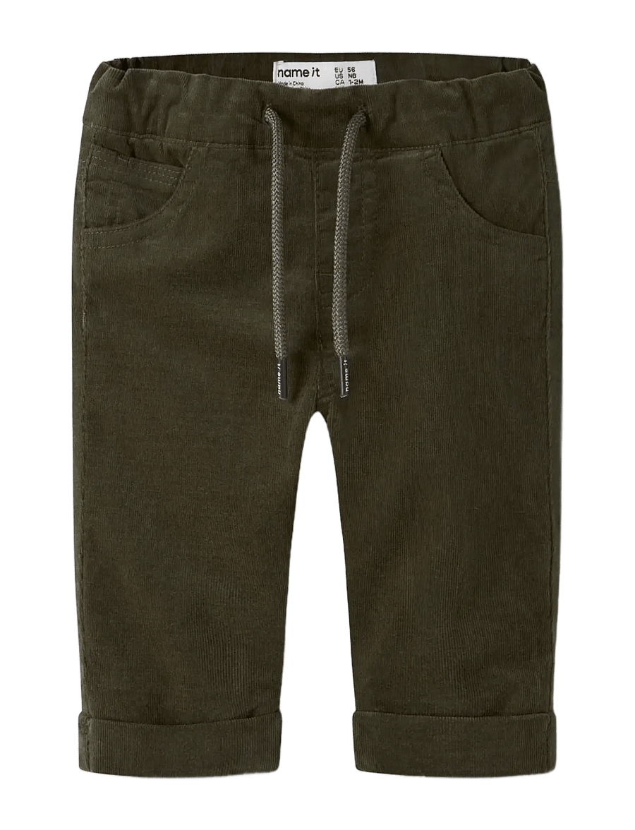 name it - NBMBEN REG CORD WL PANT 4609-YT - babybukser - olive night - 2
