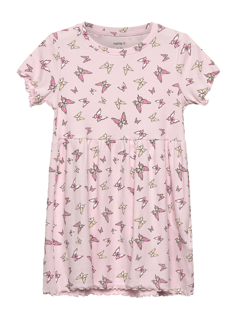 name it - NMFVEMMA SS AOP DRESS - kurzärmelige freizeitkleider - cradle pink - 0