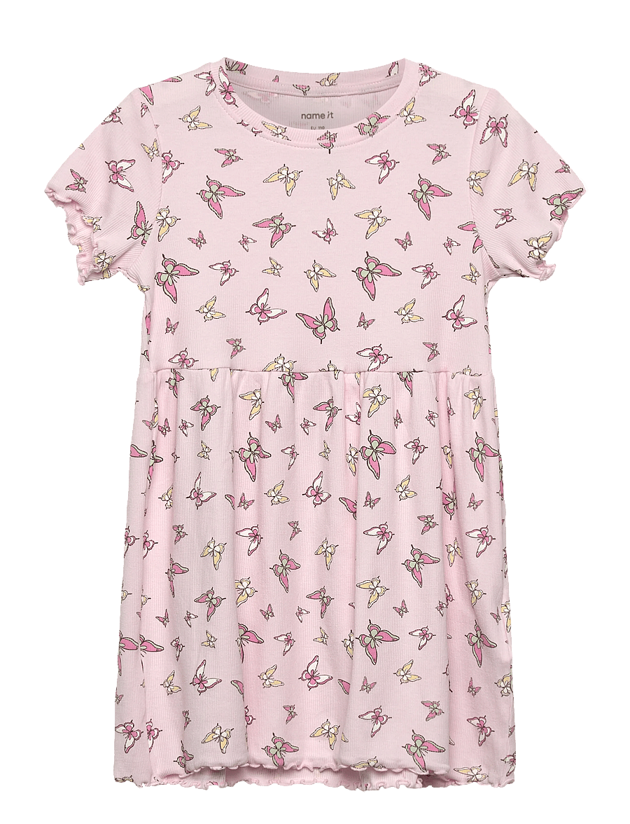 name it - NMFVEMMA SS AOP DRESS - kurzärmelige freizeitkleider - cradle pink - 0