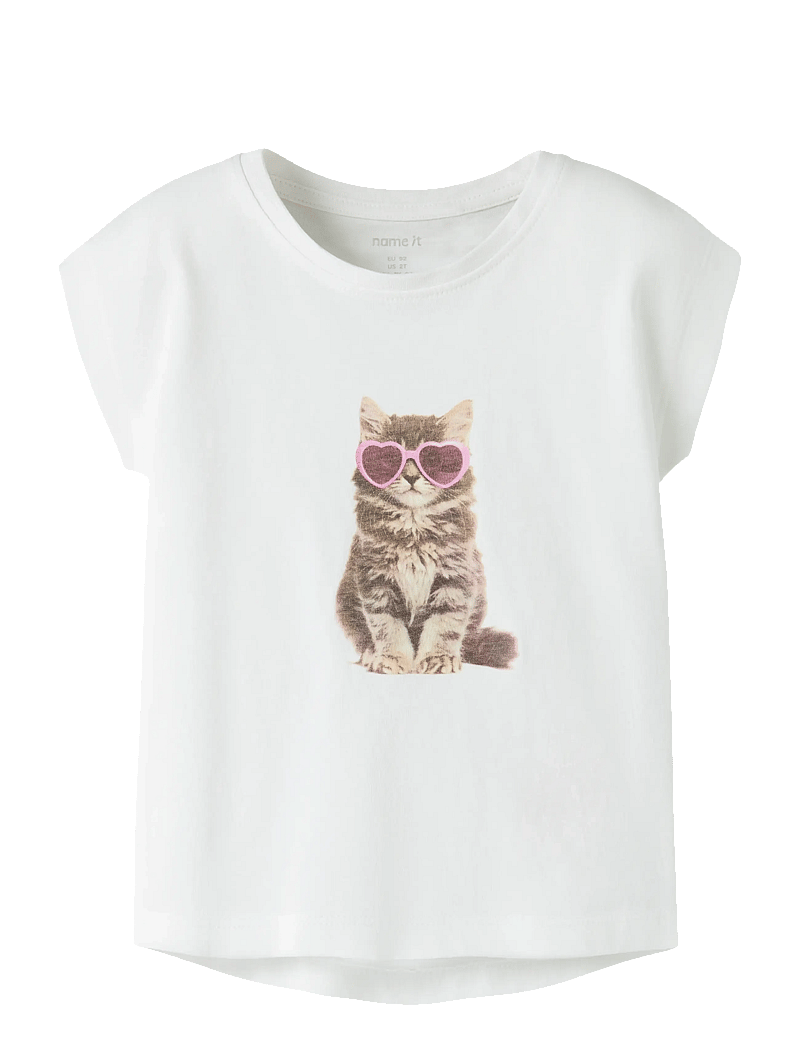 name it - NMFVOTIA CAPSL TOP - kortärmade t-shirts - bright white - 0