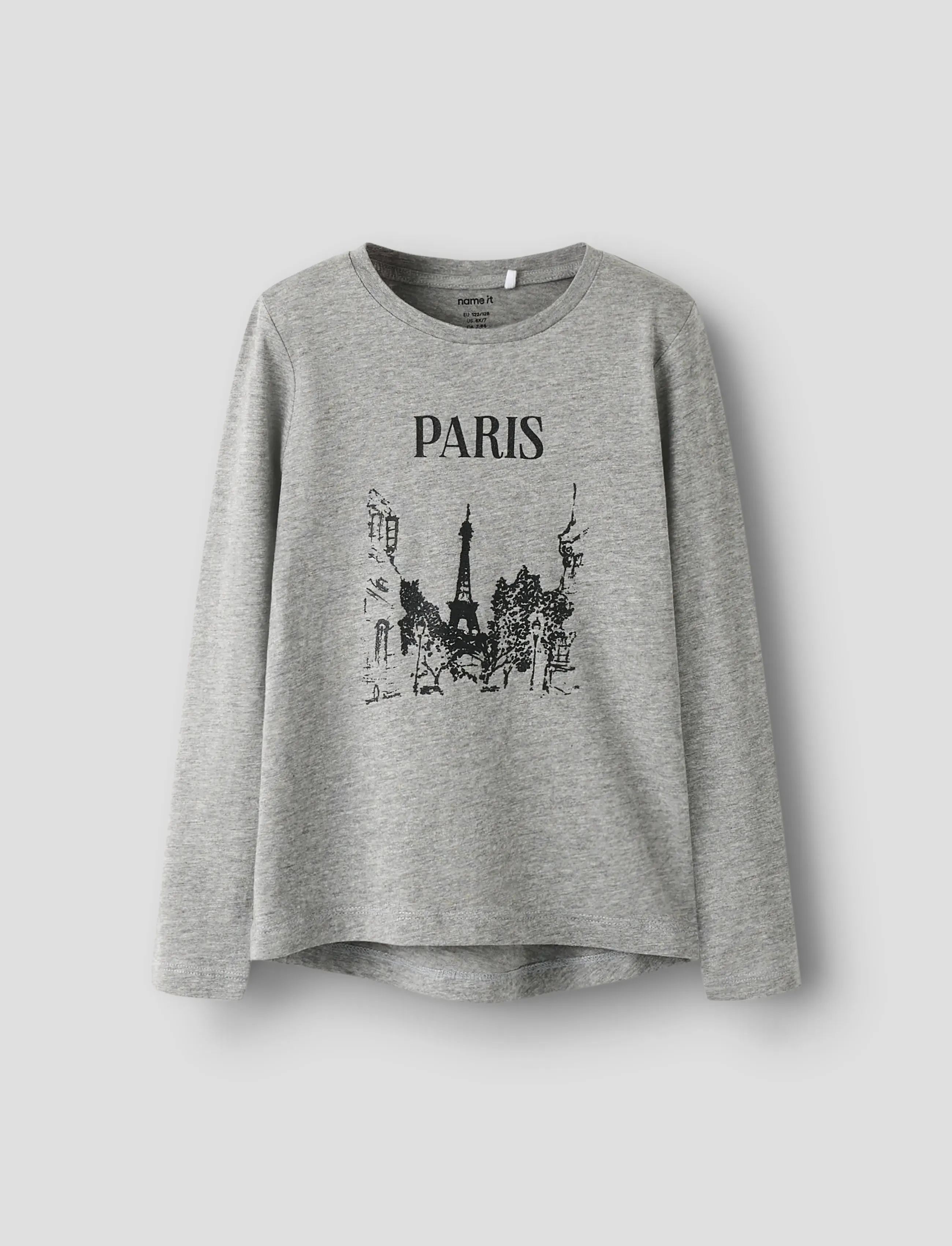 name it Nkfrikalisa Ls Top, 134-140, Grey, T-Shirts > Langærmede T-shirts, Børn