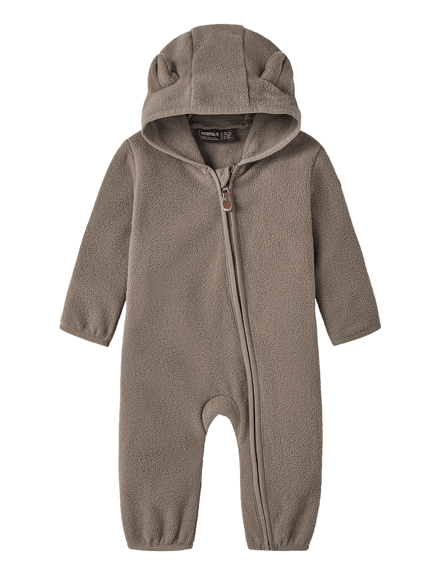 name it - NBNMEEKO FLEECE SUIT MELANGE NOOS - walnut - 0