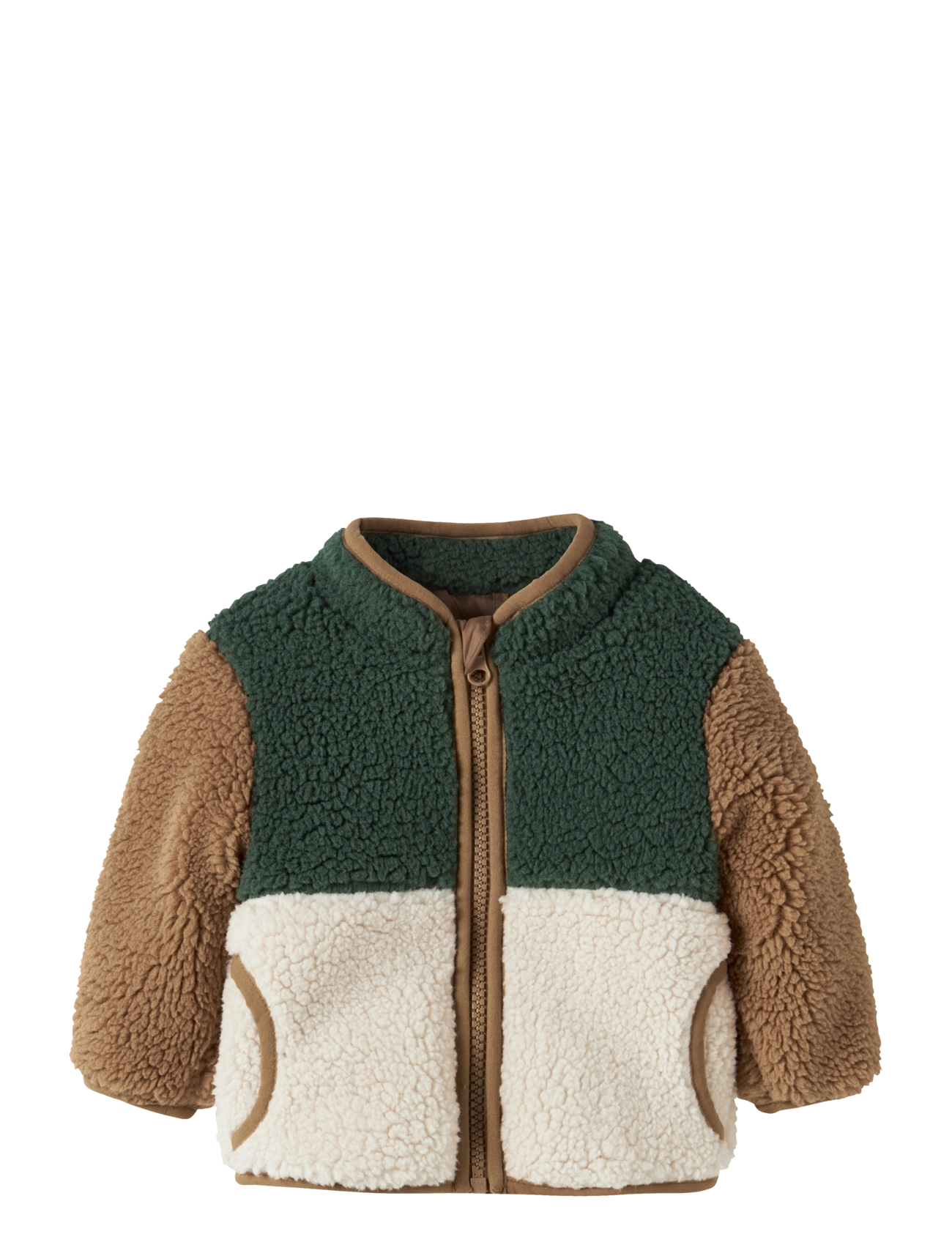 name it NBMMACEY TEDDY JACKET BLOCK - Fleecejacken - JUNGLE GREEN / green
