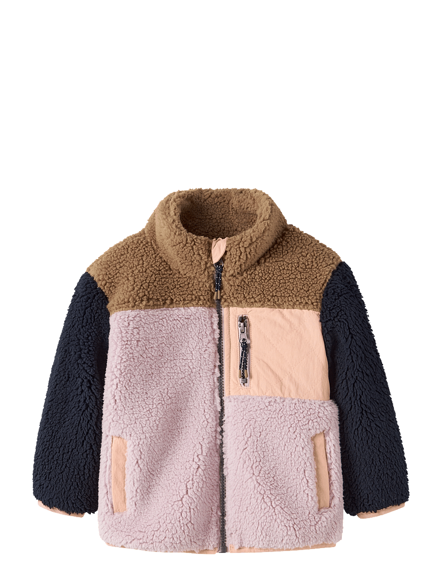 name it - NMFMACEY TEDDY JACKET BLOCK - violet ice - 0