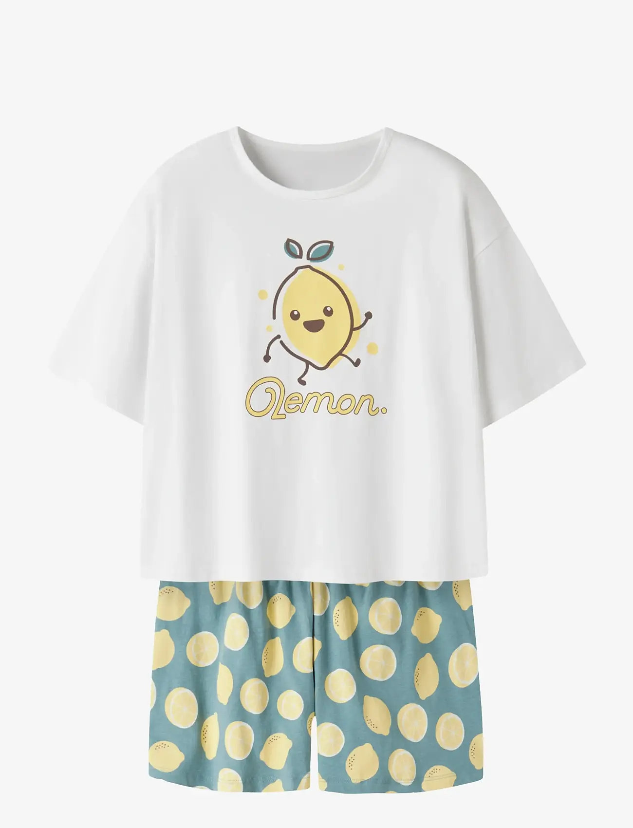 name it - NKFNIGHTSET BOXY LEMON NOOS - pyjamassæt - mineral blue - 0