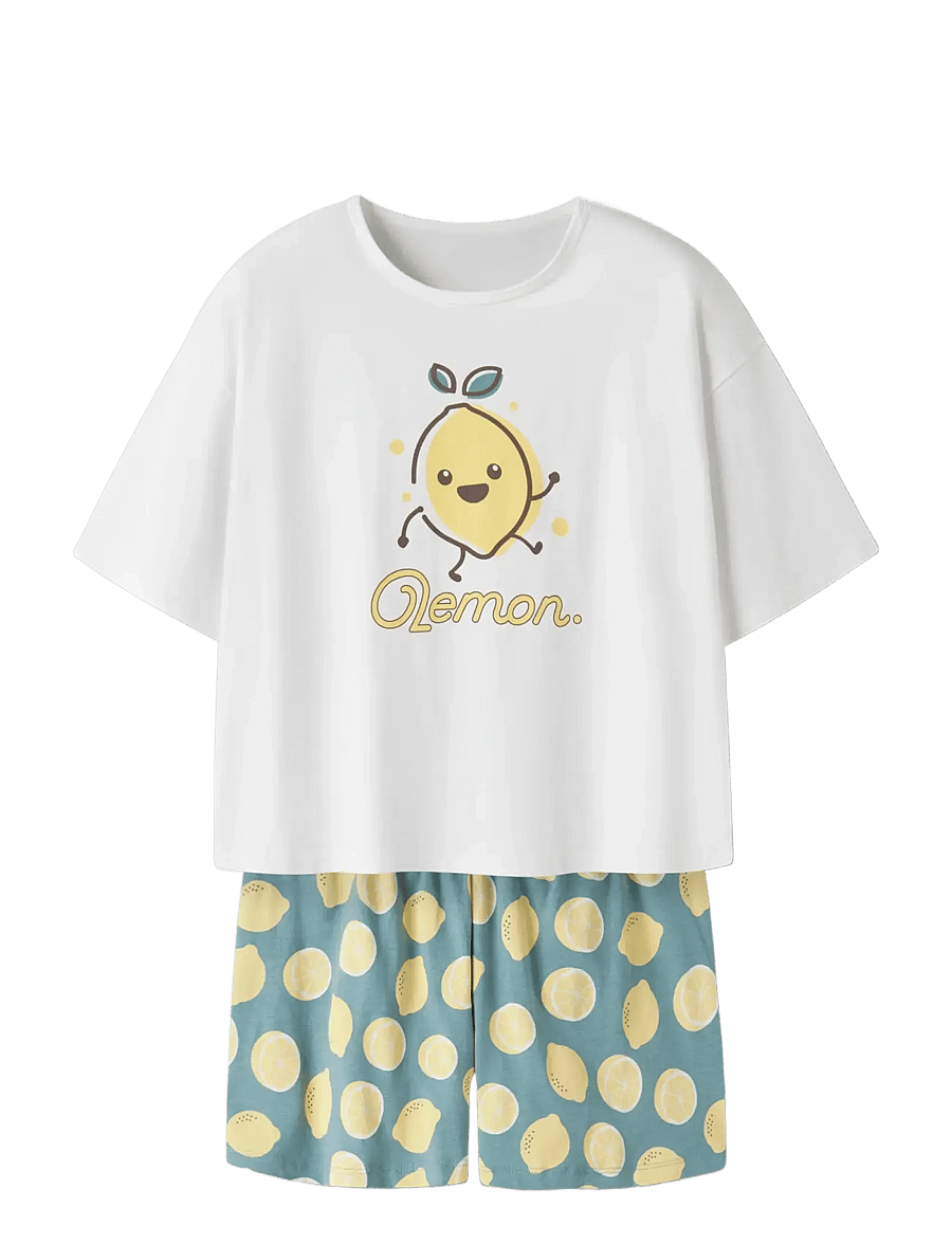 name it - NKFNIGHTSET BOXY LEMON NOOS - pyjamassæt - mineral blue - 2