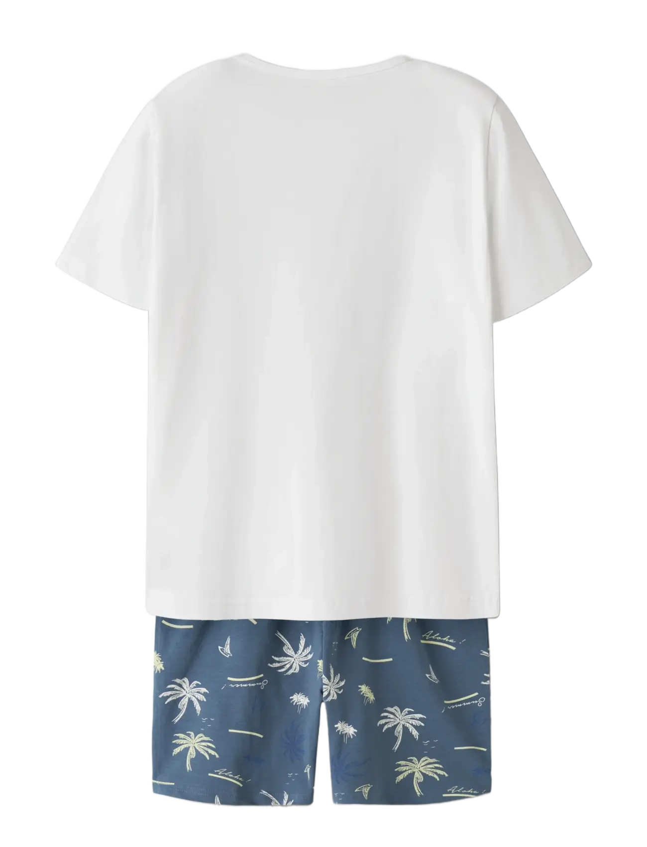 name it - NKMNIGHTSET SS BLUEFIN PALM NOOS - pyjama-sets - bluefin - 1