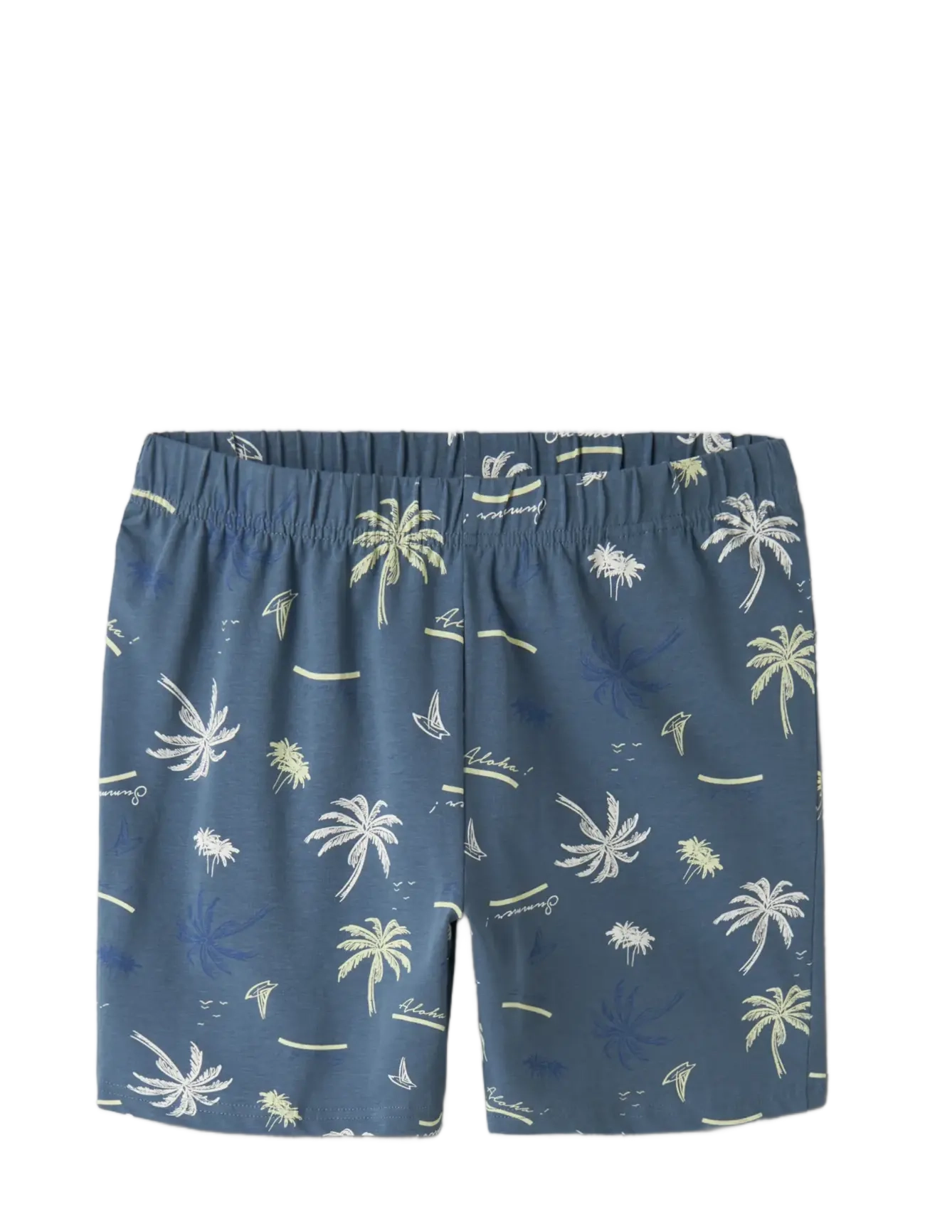 name it - NKMNIGHTSET SS BLUEFIN PALM NOOS - pyjama-sets - bluefin - 2