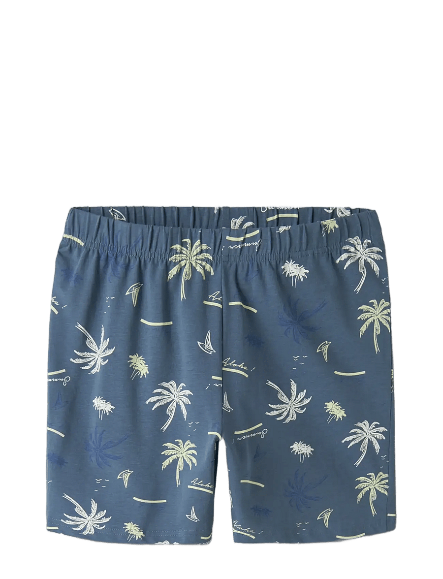 name it - NKMNIGHTSET SS BLUEFIN PALM NOOS - pyjama-sets - bluefin - 2