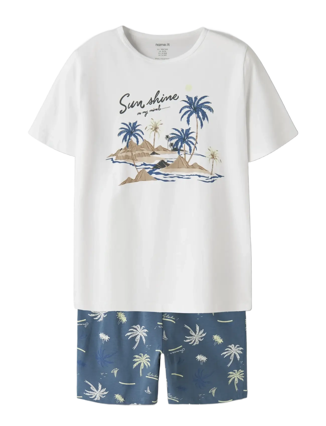 name it - NKMNIGHTSET SS BLUEFIN PALM NOOS - pyjama-sets - bluefin - 3