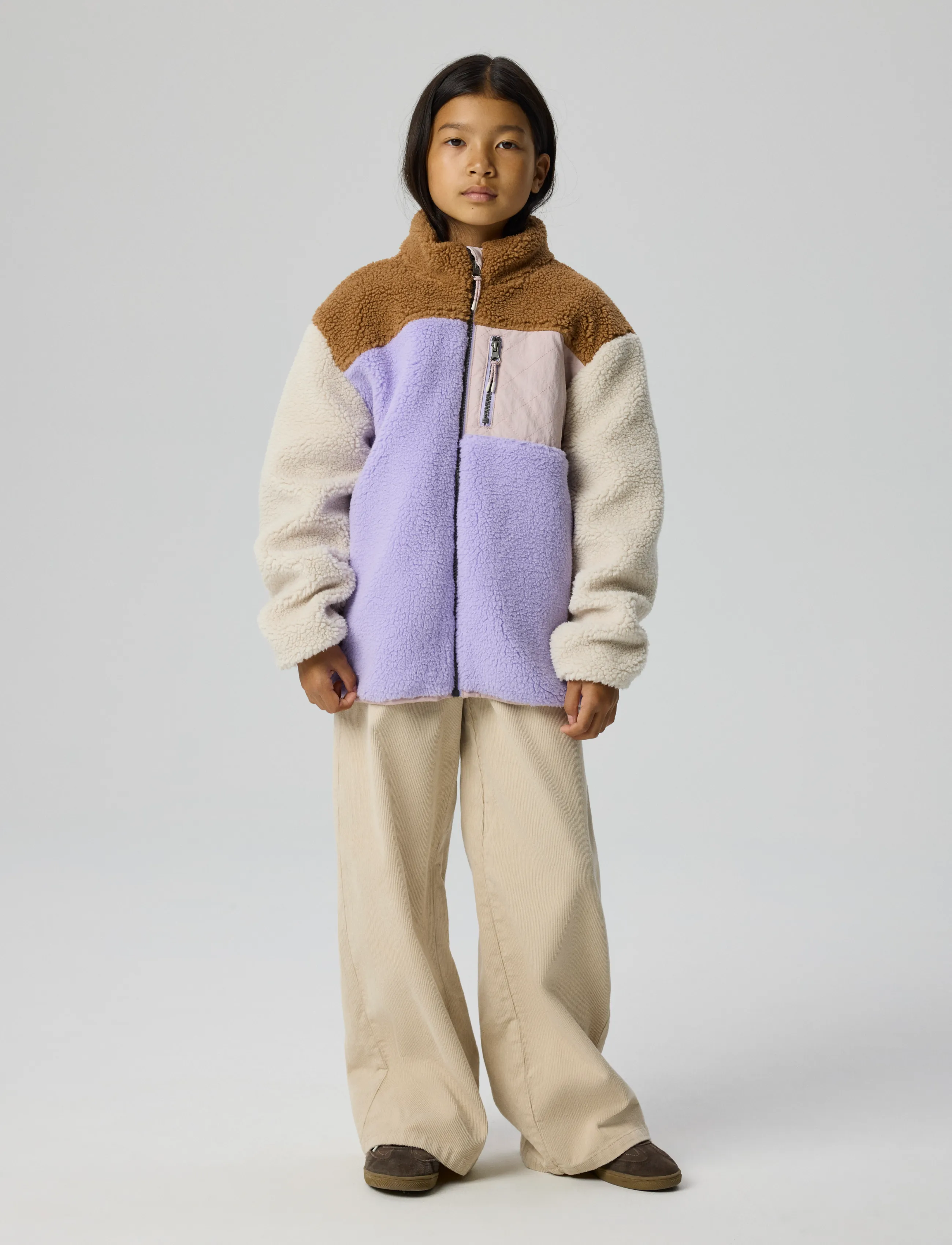 name it - NKFMACEY TEDDY JACKET BLOCK - lavender - 3