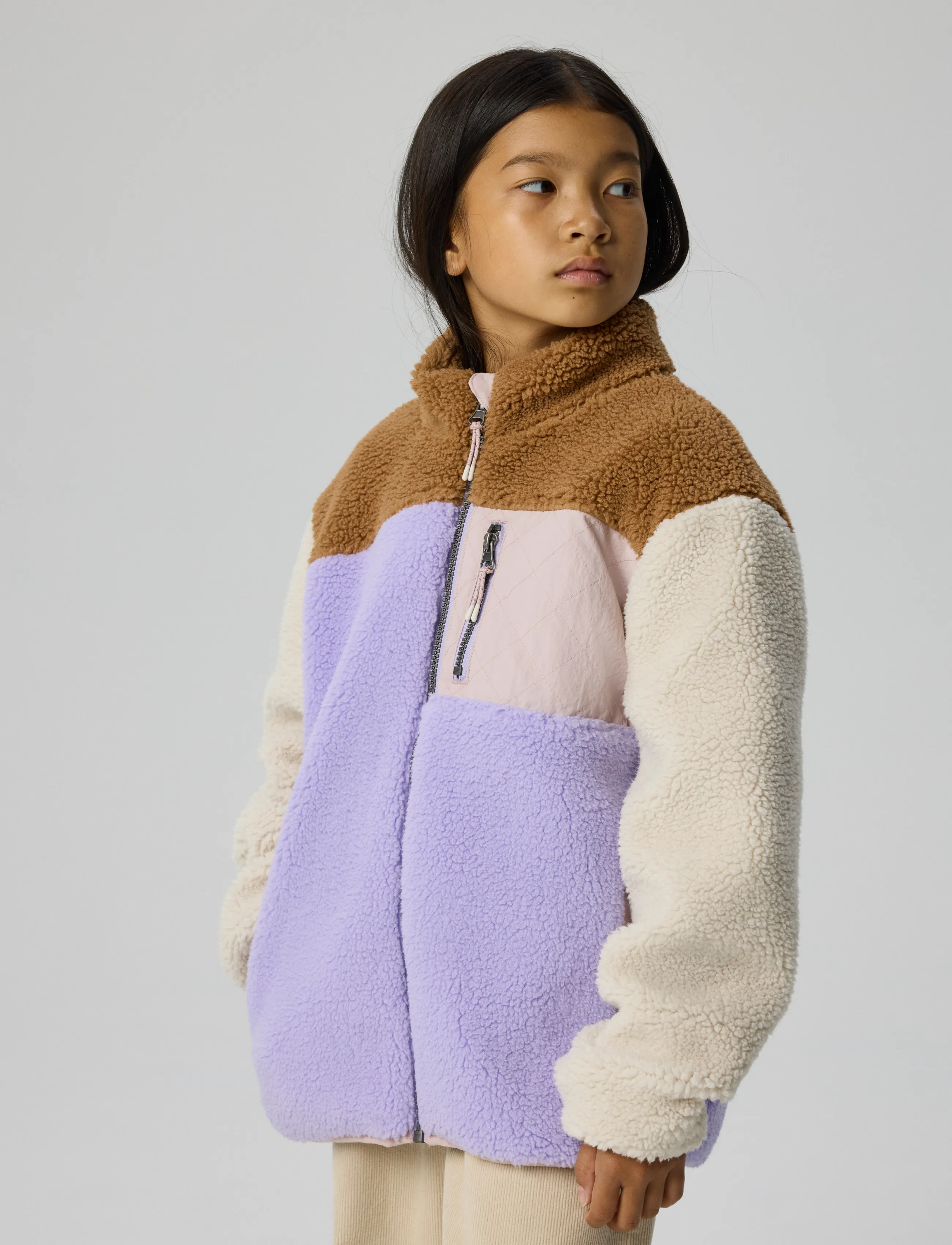 name it - NKFMACEY TEDDY JACKET BLOCK - lavender - 4