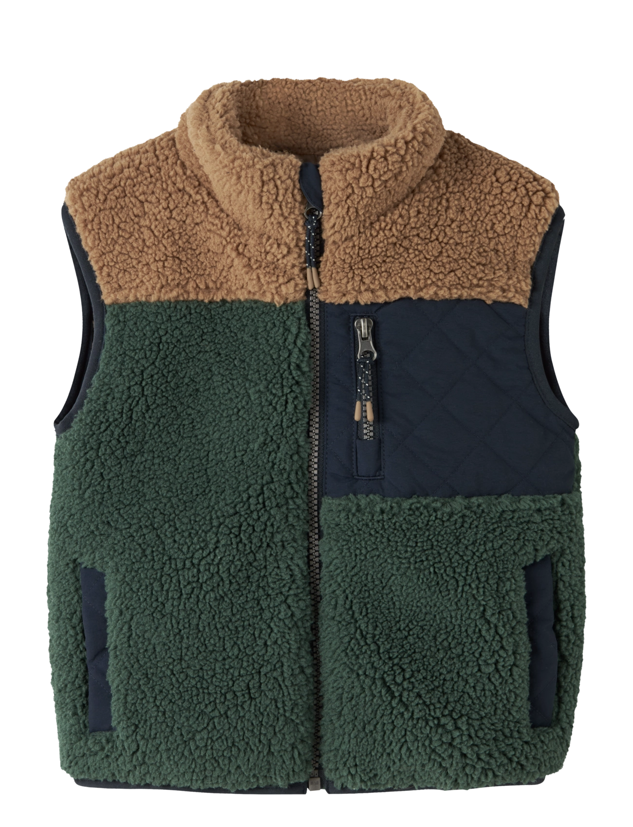 name it NMMMACEY TEDDY VEST BLOCK - Back to school - JUNGLE GREEN / green