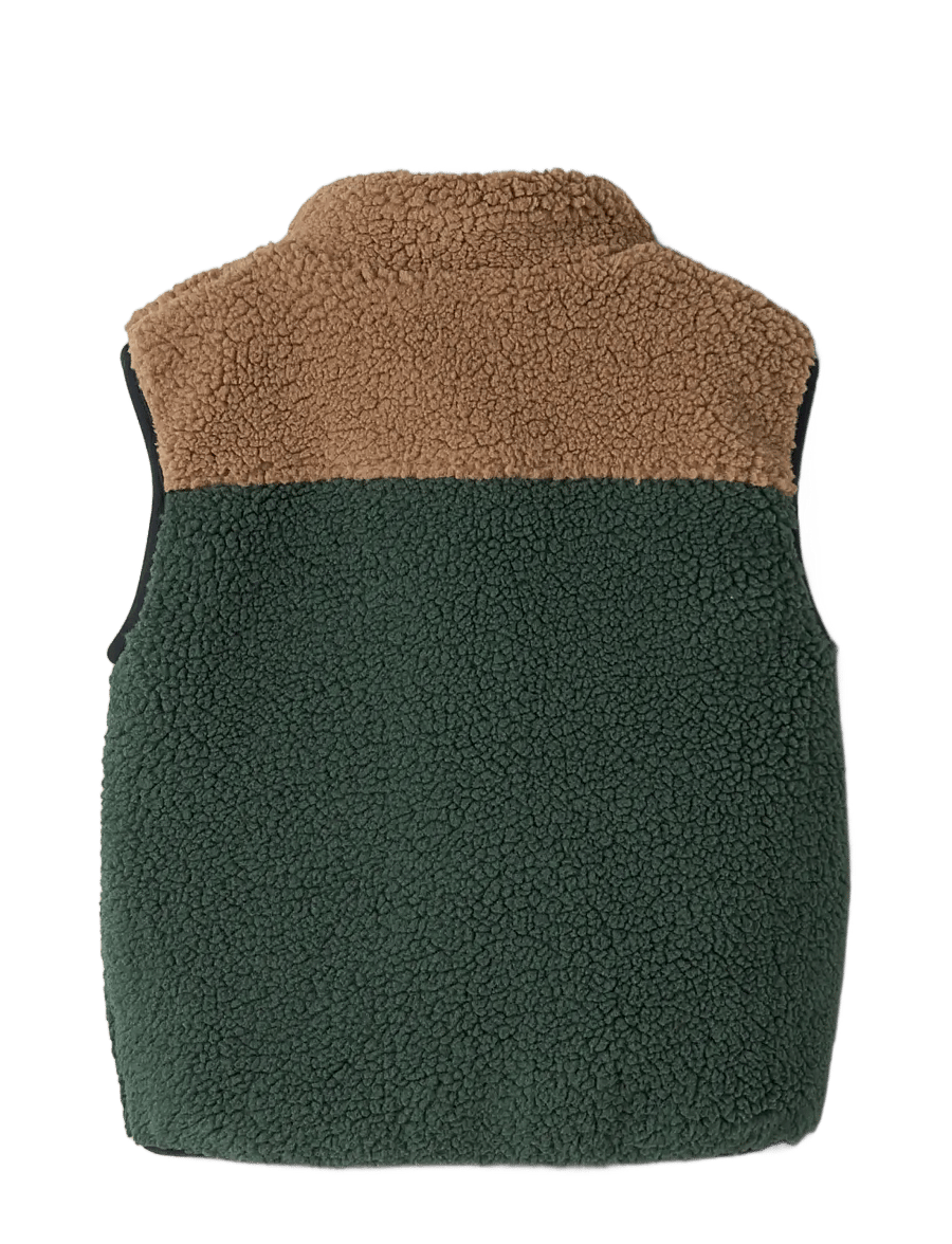 name it - NMMMACEY TEDDY VEST BLOCK - jungle green - 1