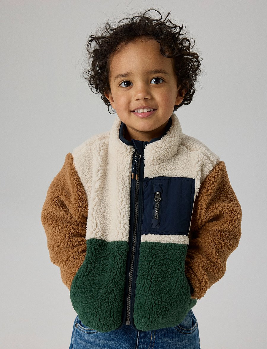 name it - NMMMACEY TEDDY JACKET BLOCK NOOS - jungle green - 3