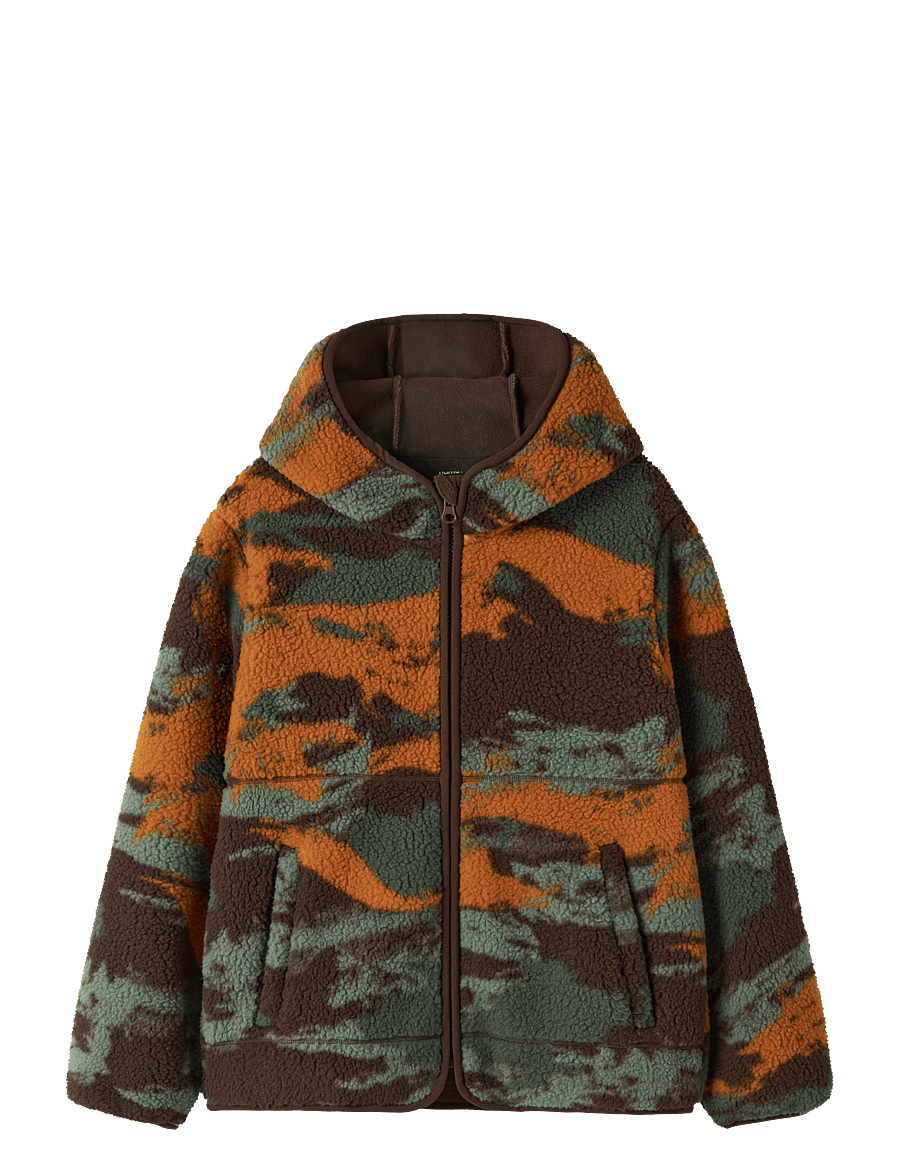 name it - NKMMAVI TEDDY JACKET AOP - fleecejacken - jungle green - 0