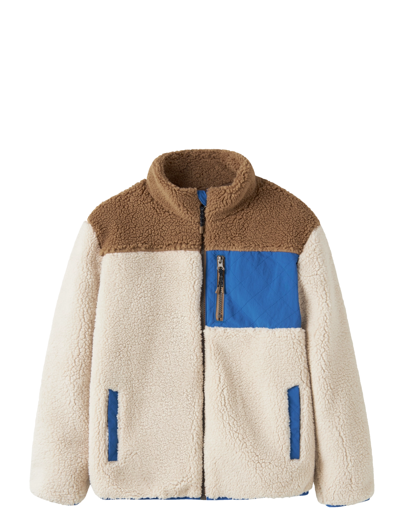 name it NKMMACEY TEDDY JACKET BLOCK - Back to school - RAINY DAY / cream