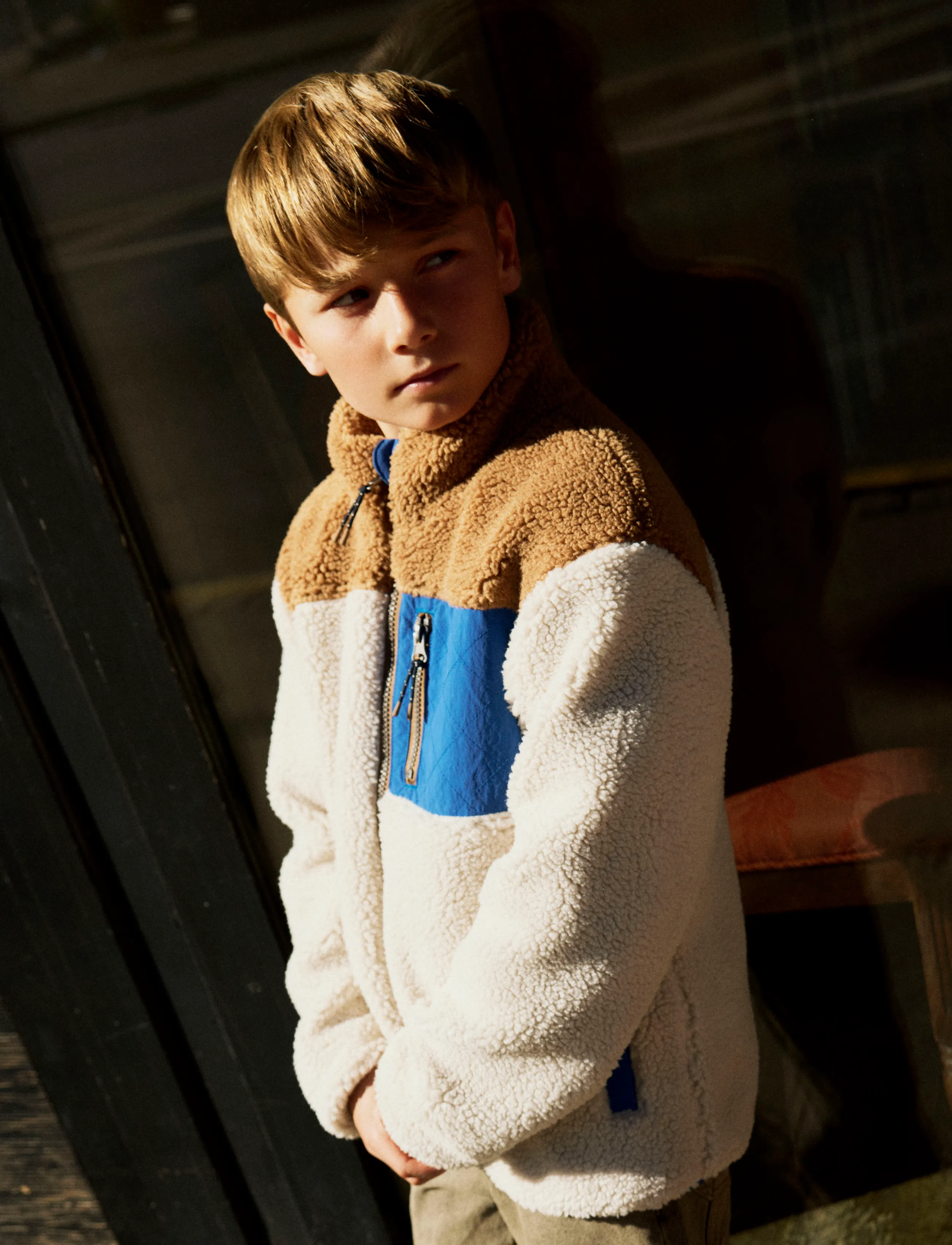 name it - NKMMACEY TEDDY JACKET BLOCK - rainy day - 3