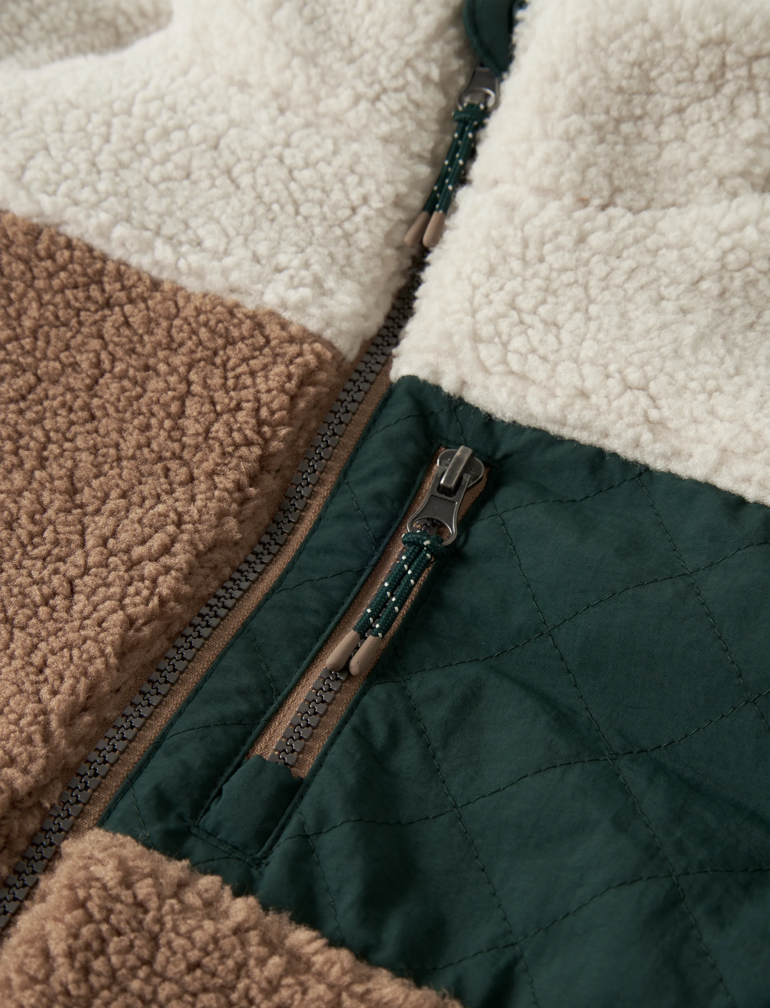 name it - NKMMACEY TEDDY JACKET BLOCK - fleecejakker - toasted coconut - 3