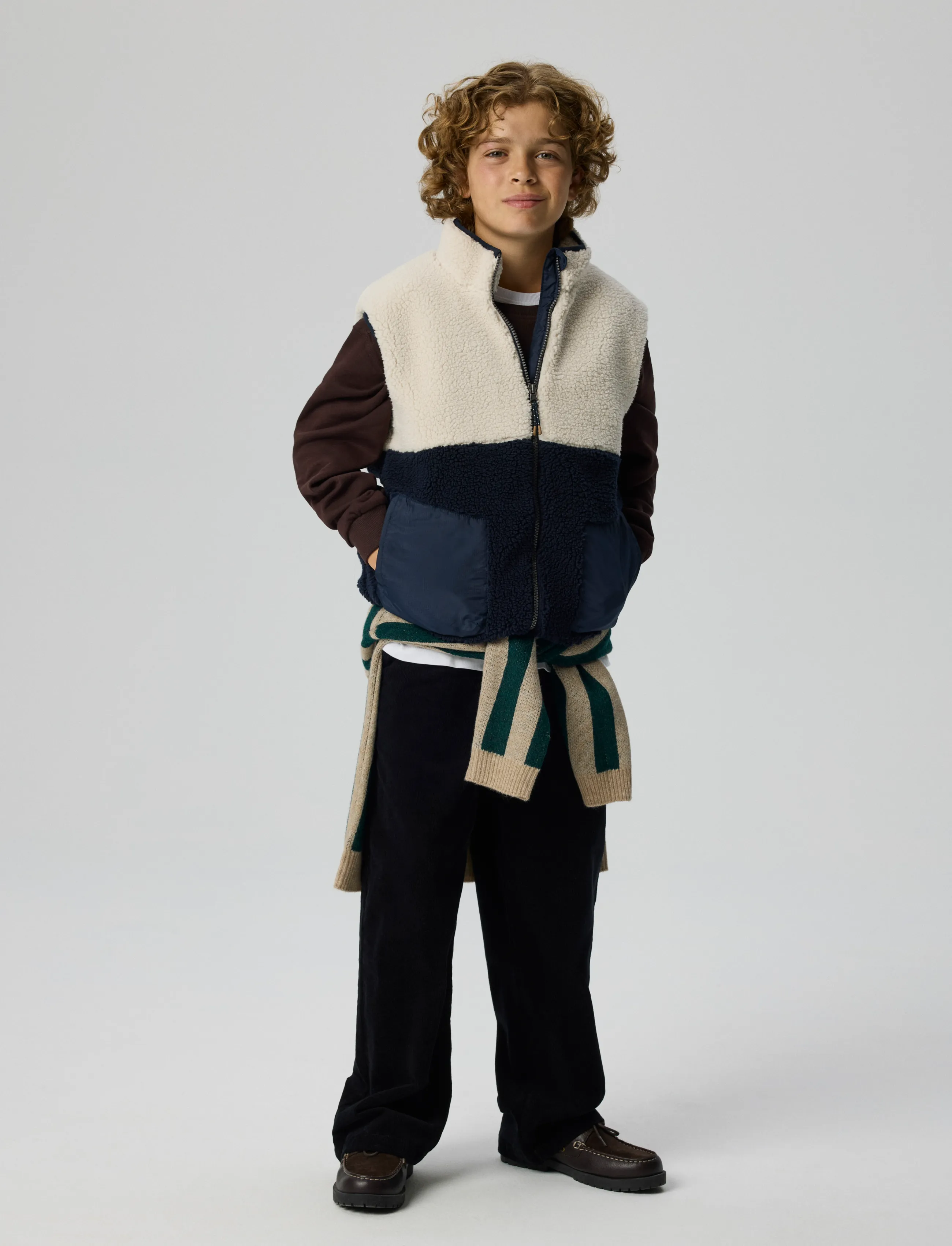 name it - NKMMACEY TEDDY VEST BLOCK - dark sapphire - 3