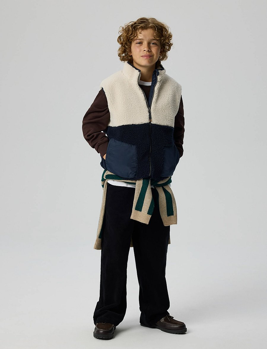 name it - NKMMACEY TEDDY VEST BLOCK - dark sapphire - 3