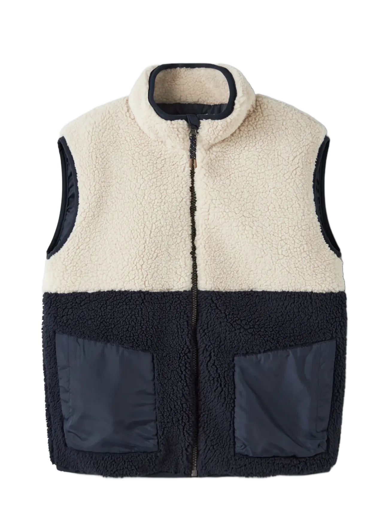 name it - NKMMACEY TEDDY VEST BLOCK - dark sapphire - 2